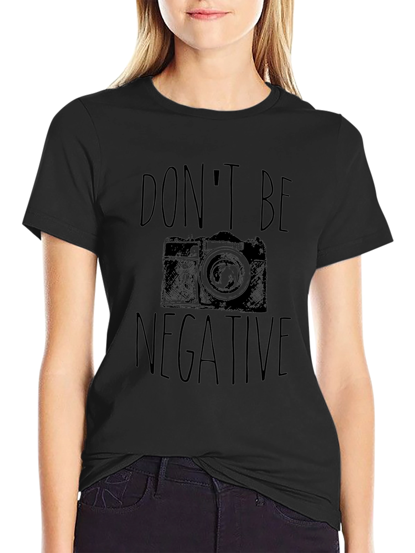 Dont Be Negative Camera Graphic T-Shirt