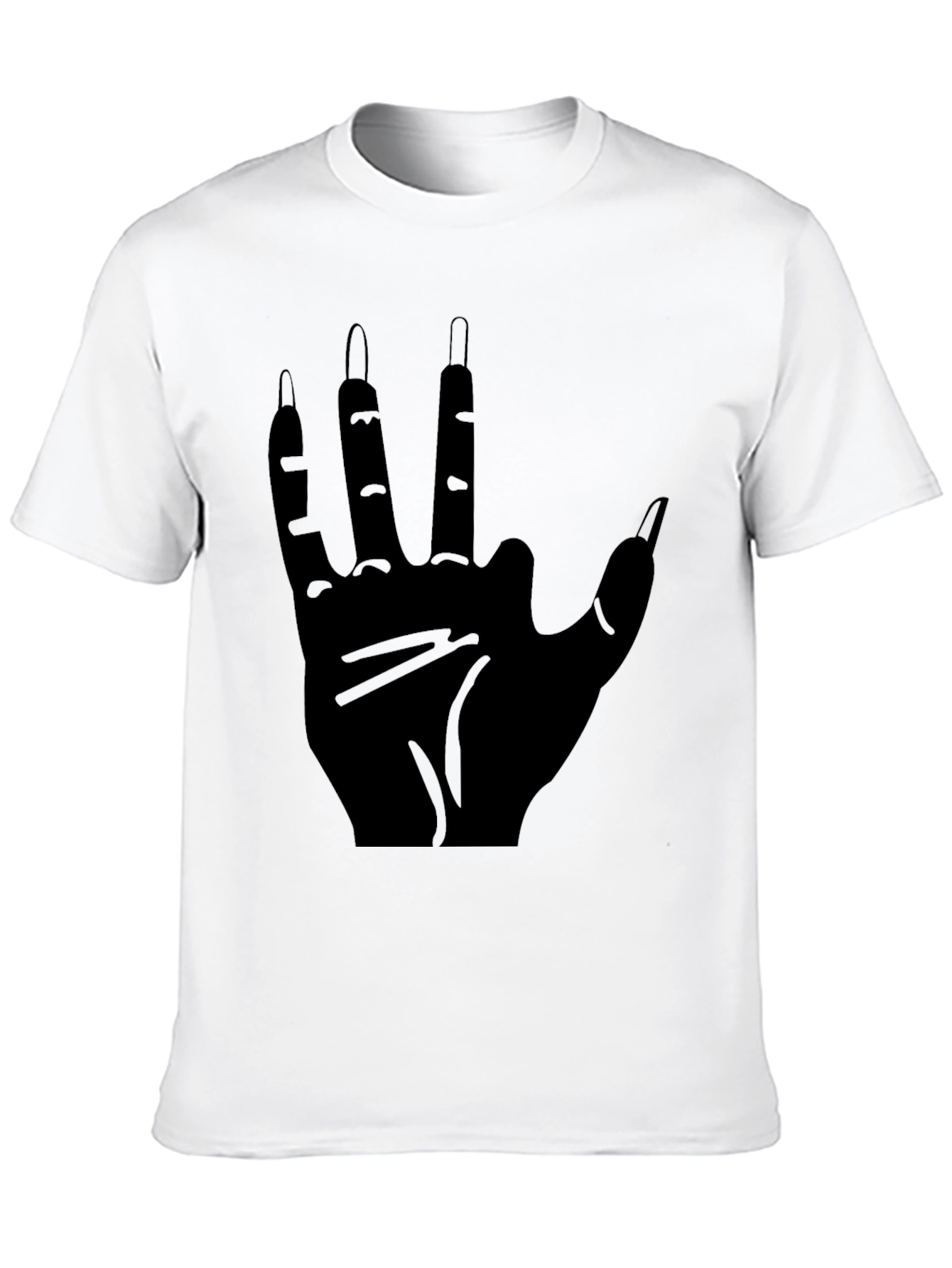 Mens Black T-Shirt with Hand Graphic