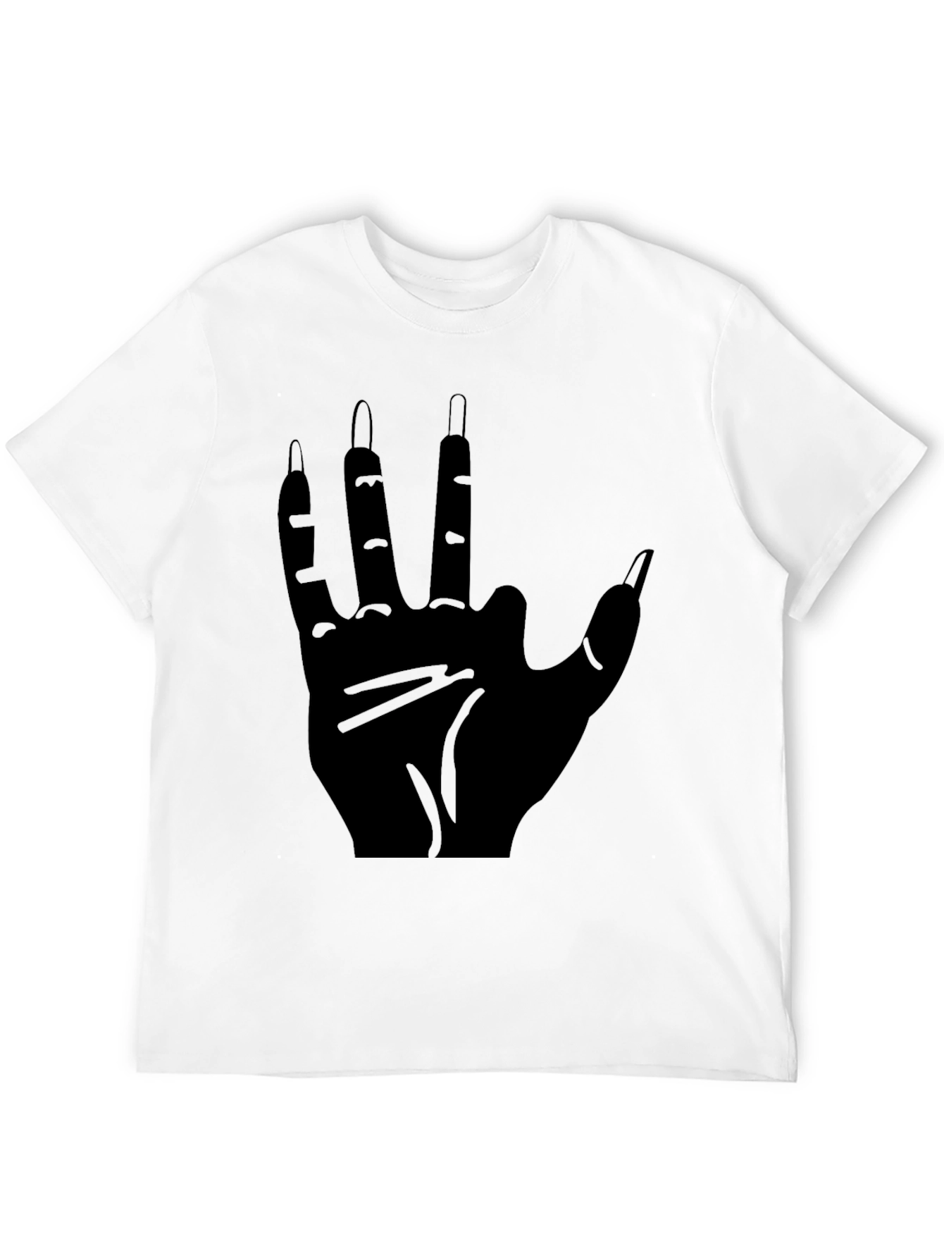 Mens Black T-Shirt with Hand Graphic