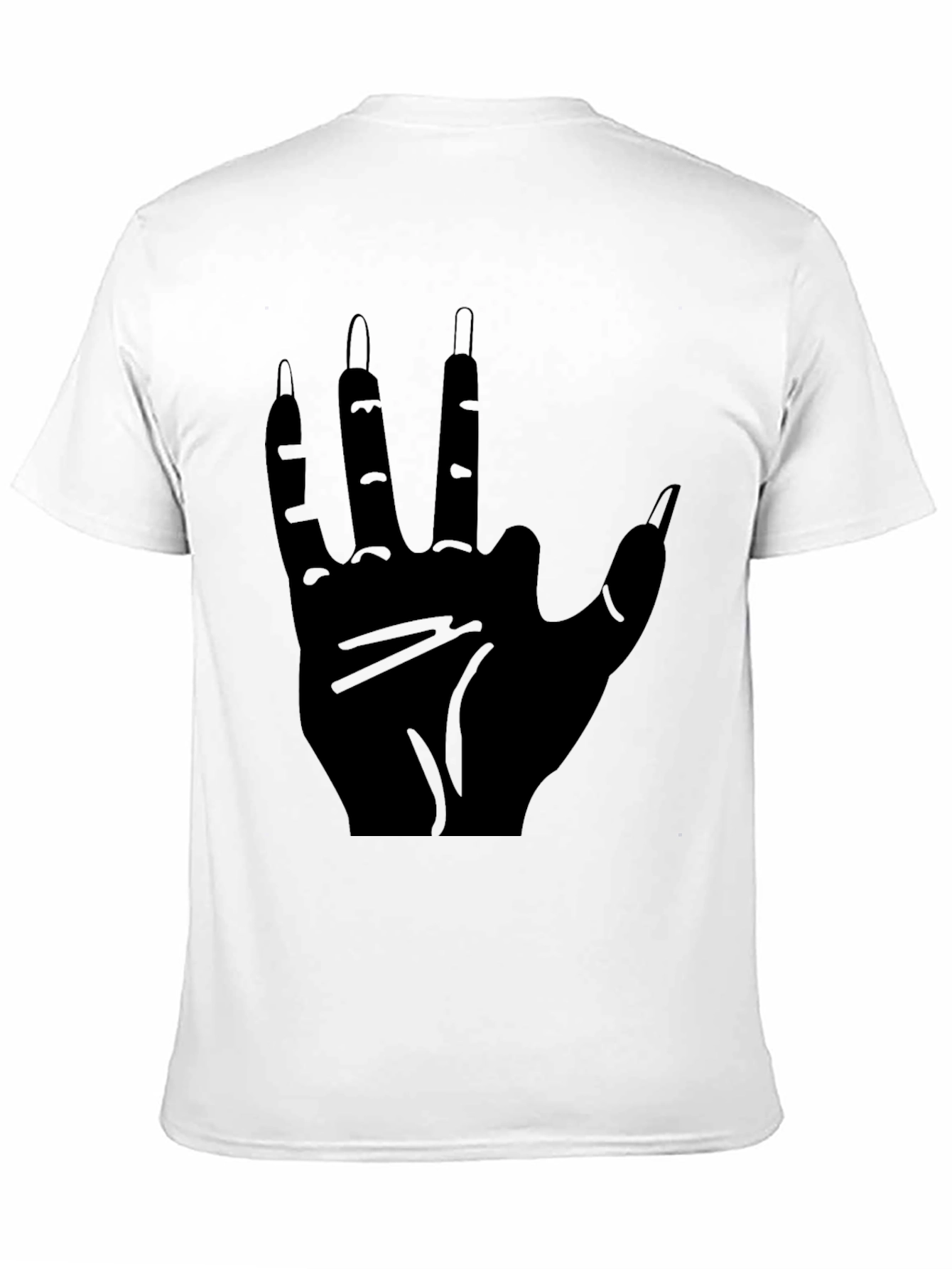 Mens Black T-Shirt with Hand Graphic