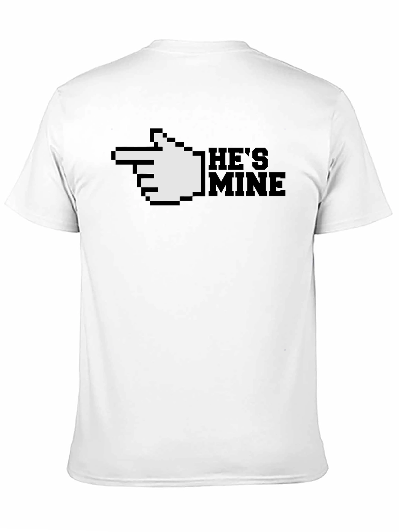 Hes Mine T-Shirt - Pixel Hand Pointing Graphic Tee