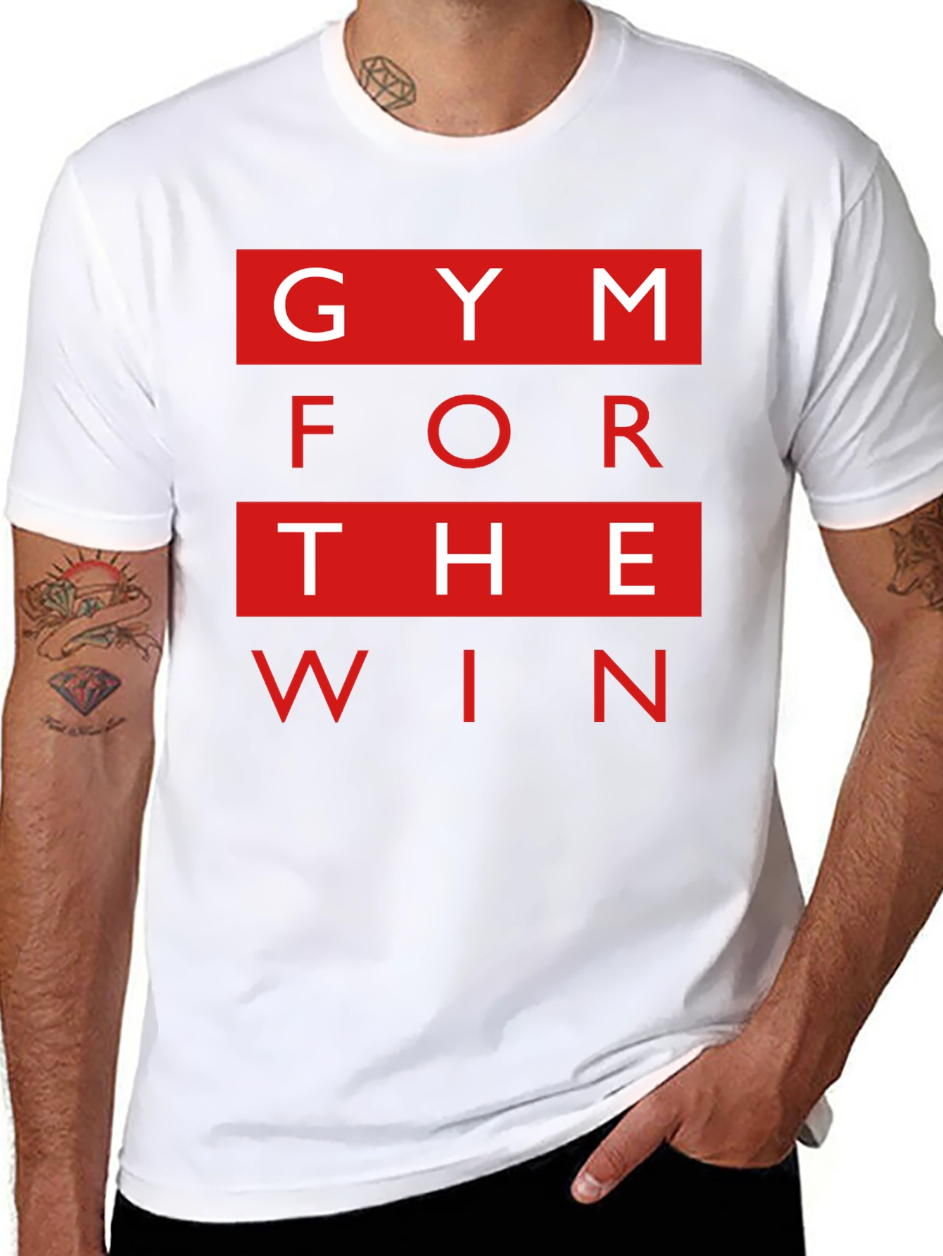 Gym for the Win Mens Black Graphic T-Shirt