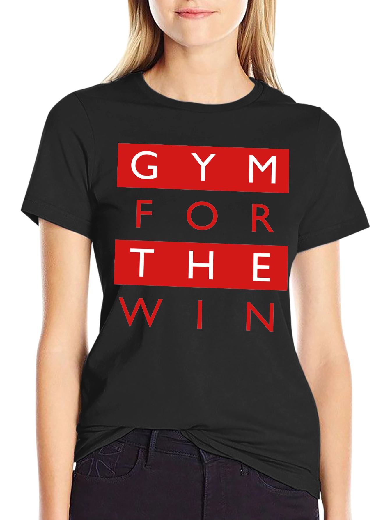 Gym for the Win Mens Black Graphic T-Shirt