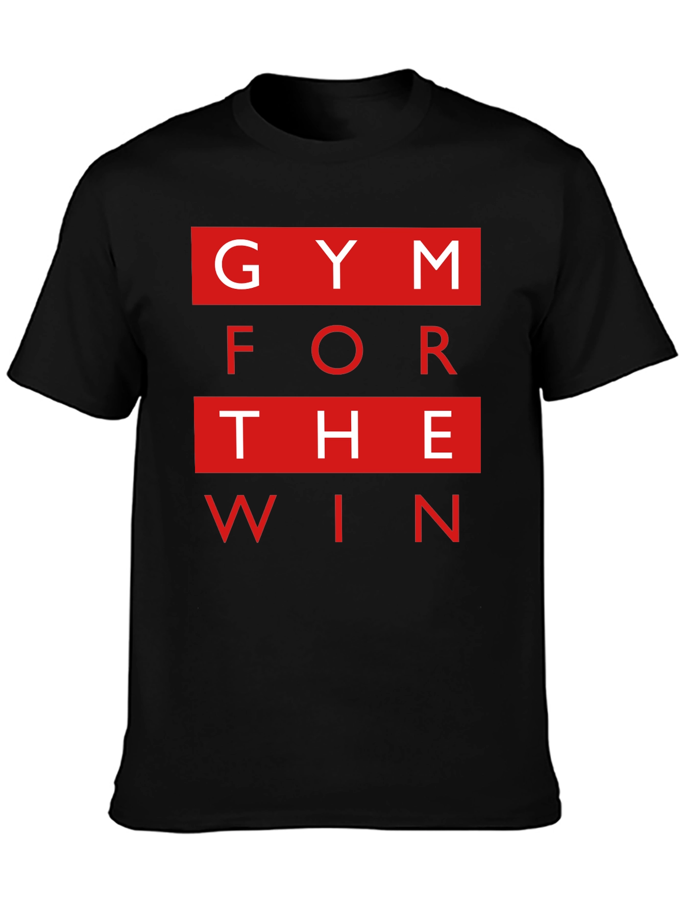 Gym for the Win Mens Black Graphic T-Shirt