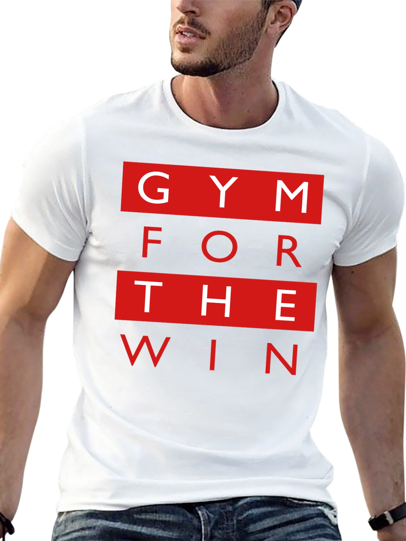 Gym for the Win Mens Black Graphic T-Shirt