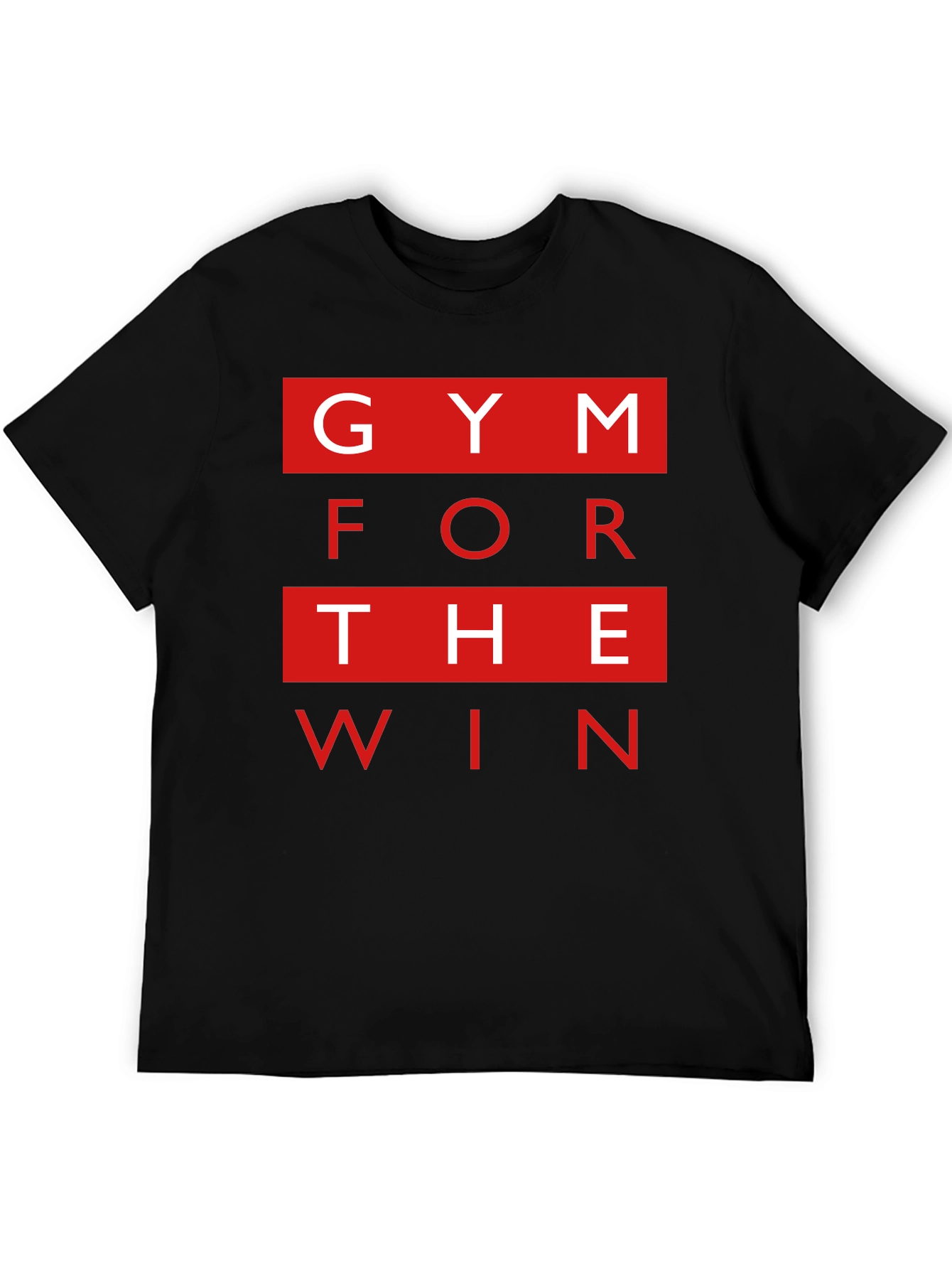 Gym for the Win Mens Black Graphic T-Shirt