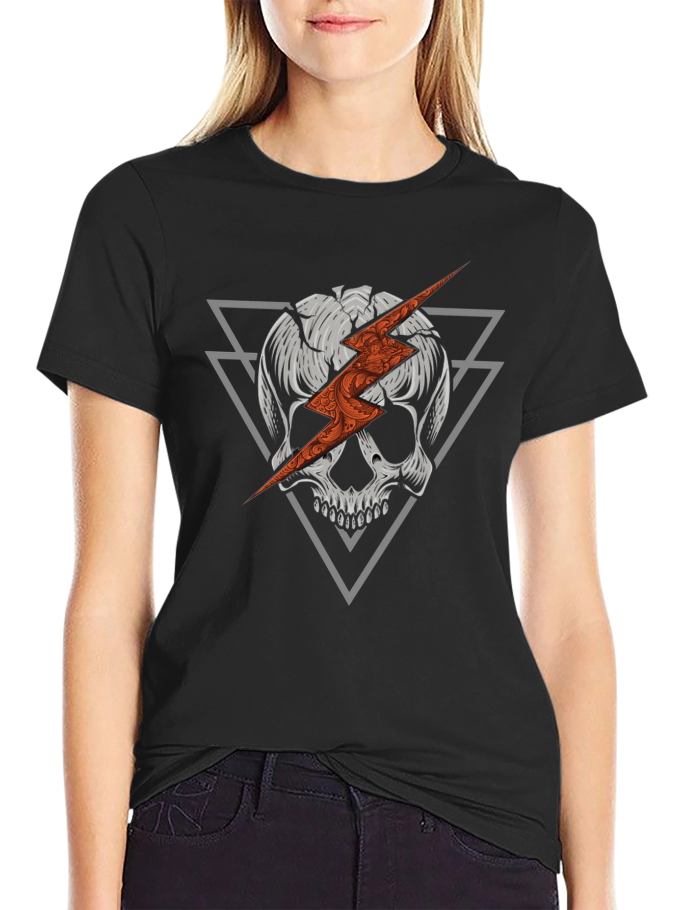 Skull & Lightning Bolt Graphic Tee