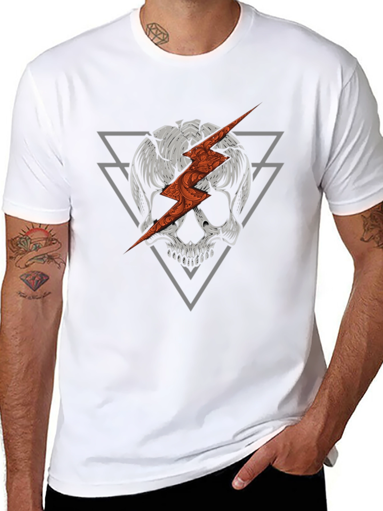 Skull & Lightning Bolt Graphic Tee
