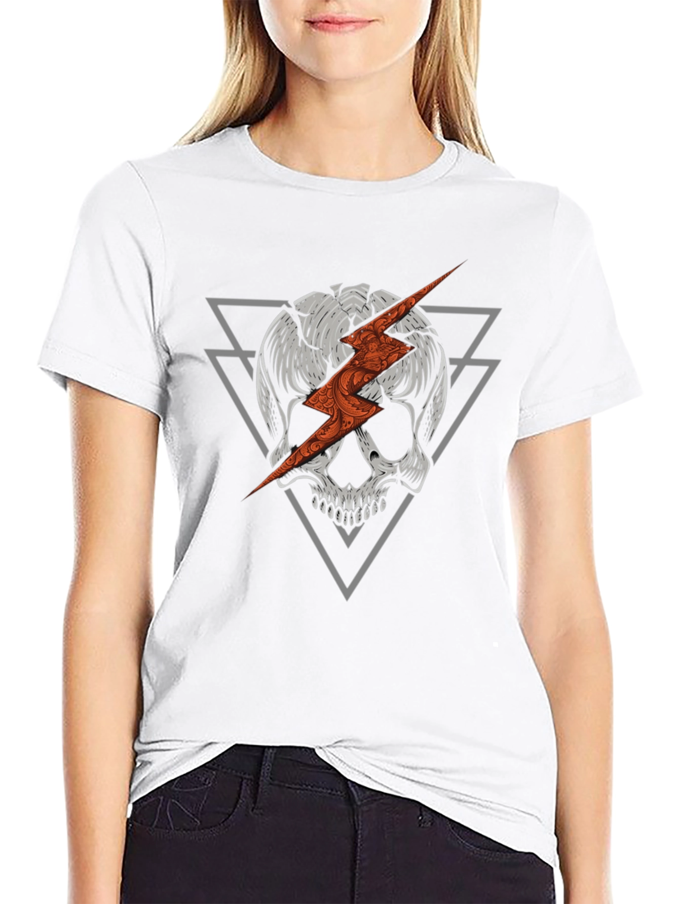 Skull & Lightning Bolt Graphic Tee