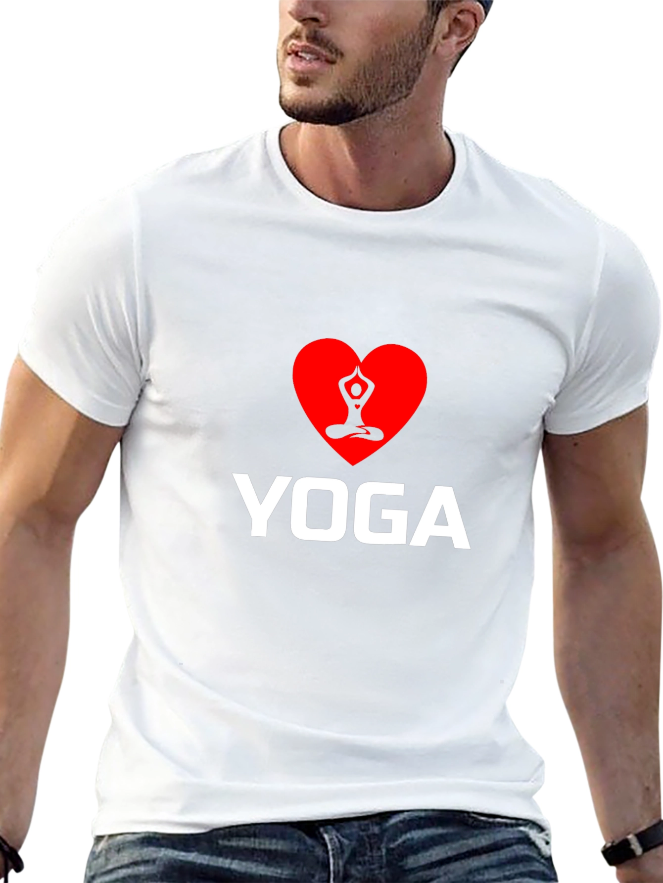 I Heart Yoga - Black Crewneck T-Shirt