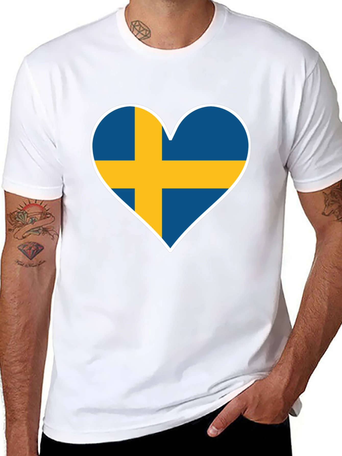 Swedish Flag Heart T-Shirt - Show Your Love!