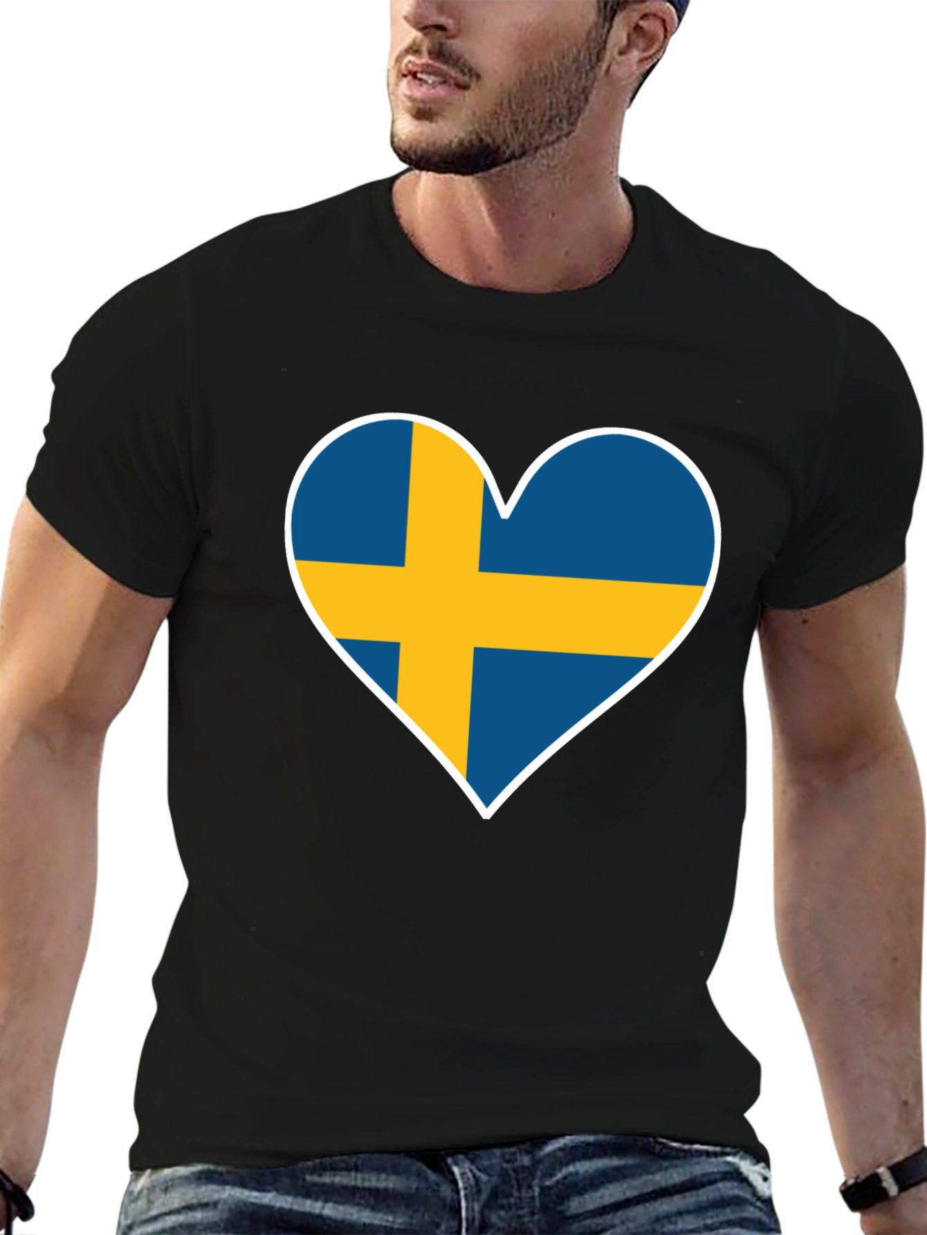 Swedish Flag Heart T-Shirt - Show Your Love!
