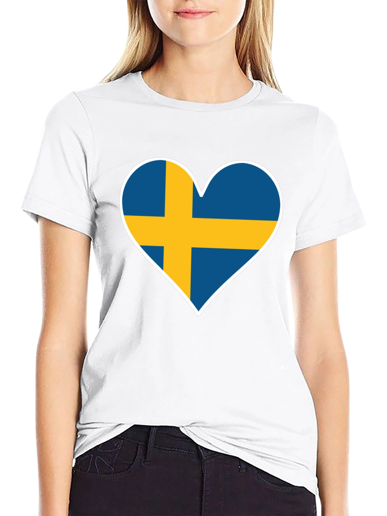 Swedish Flag Heart T-Shirt - Show Your Love!