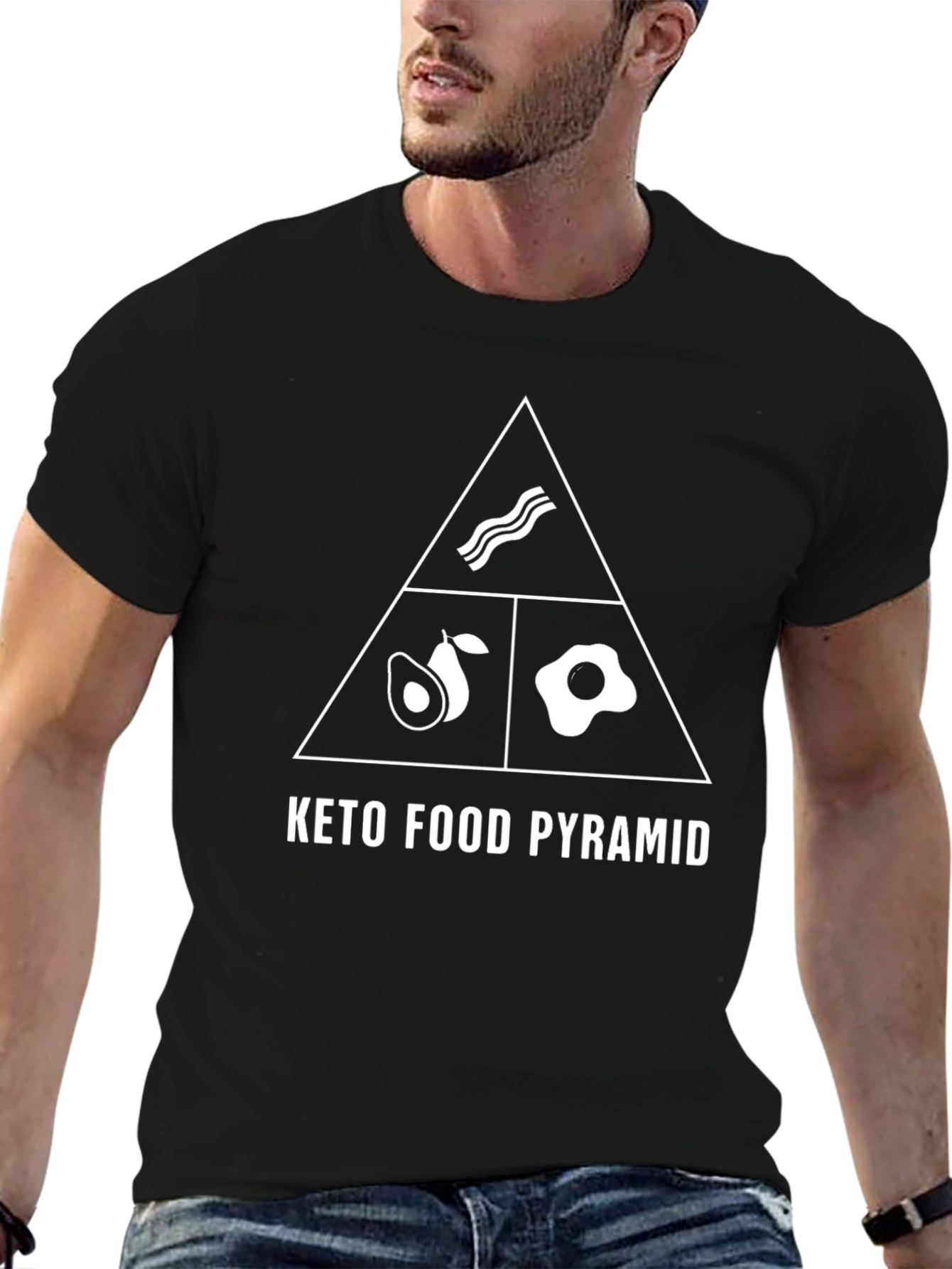 Keto Food Pyramid T-Shirt - Diet Lifestyle Tee