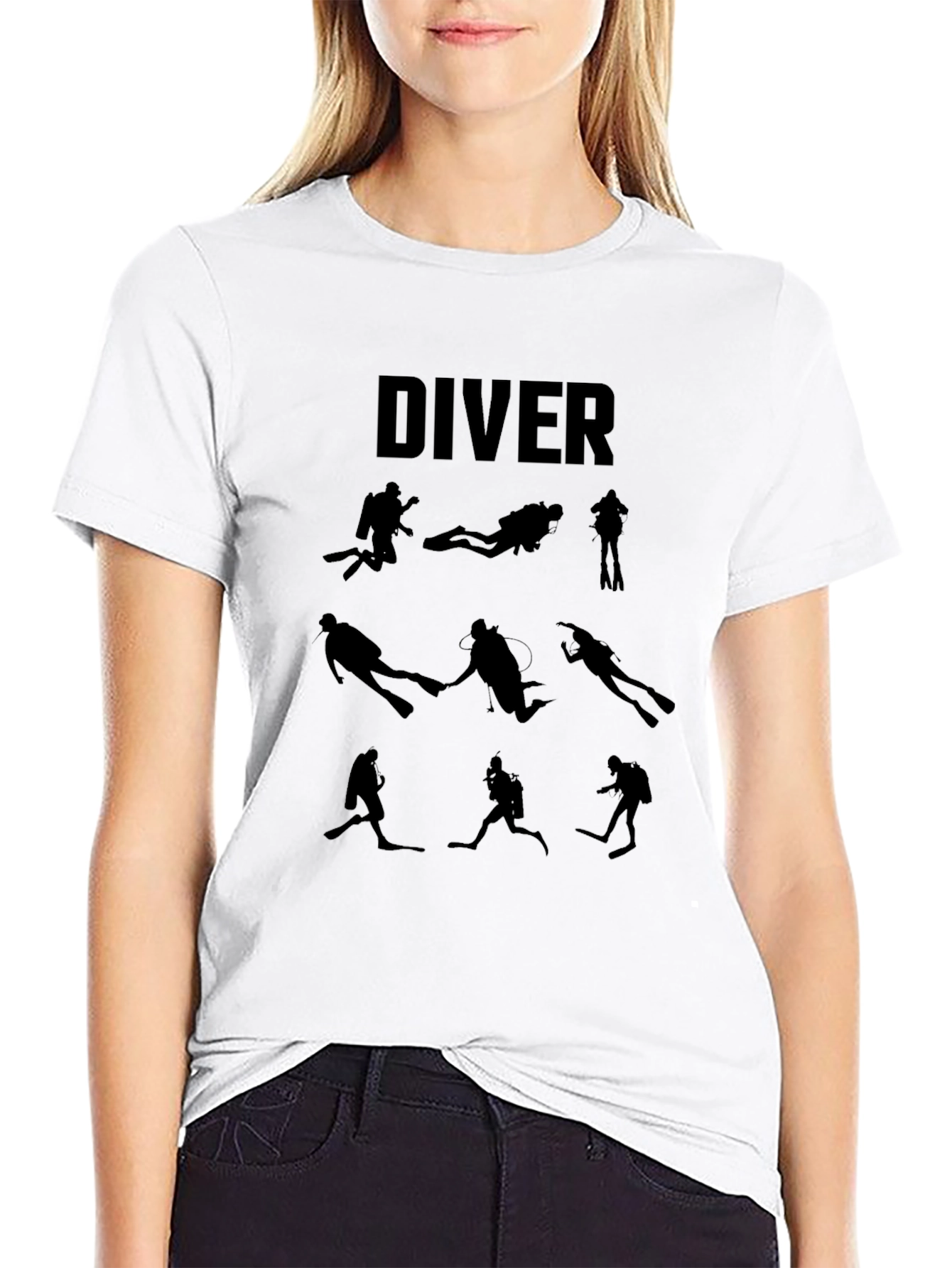 Diver Silhouette Graphic Tee - Scuba Diving T-Shirt