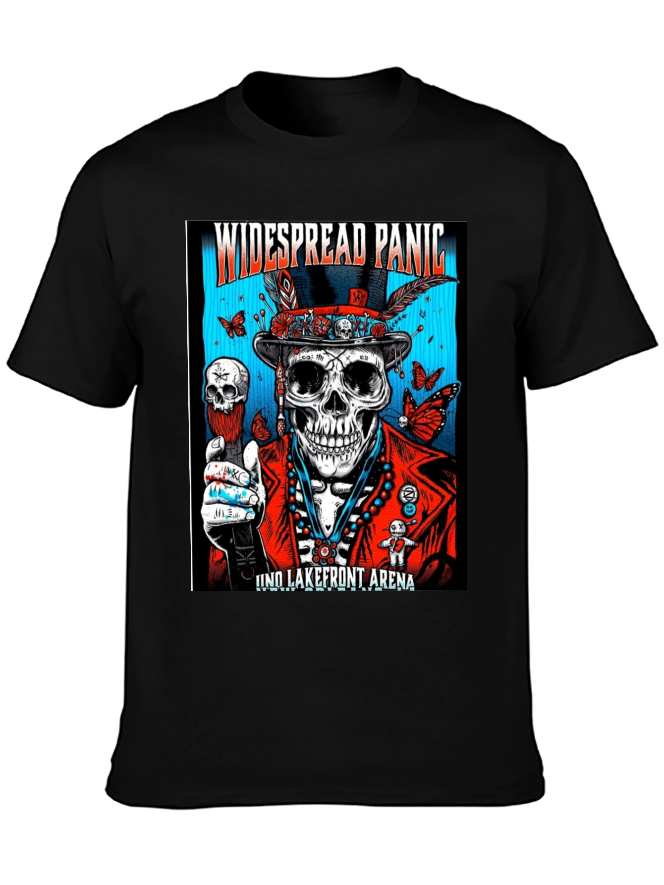 Widespread Panic Black T-Shirt Skeleton Voodoo Man