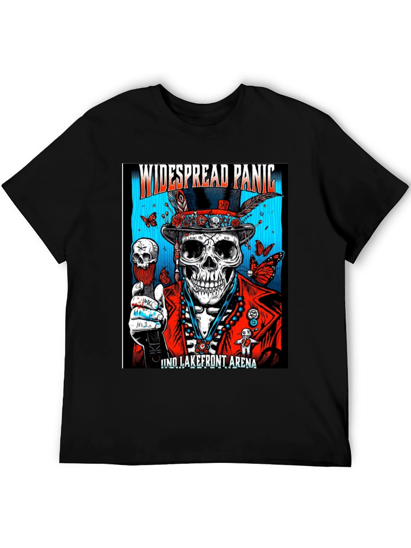 Widespread Panic Black T-Shirt Skeleton Voodoo Man