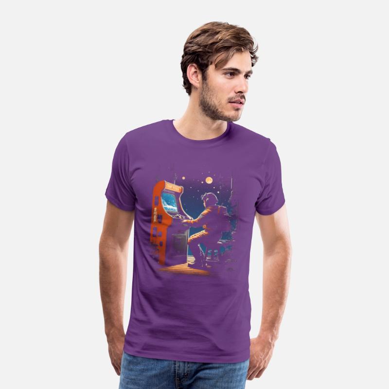 Lost Astronaut playing retro arcade console