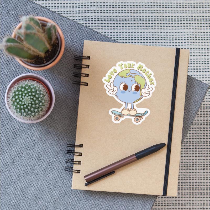 Love Your Mother Retro Earth Mascot