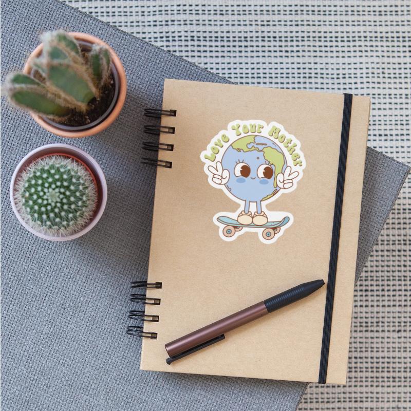 Love Your Mother Retro Earth Mascot
