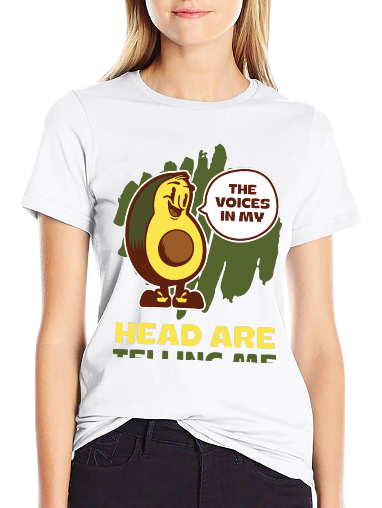 Avocado Head Voices Mens Graphic Tee