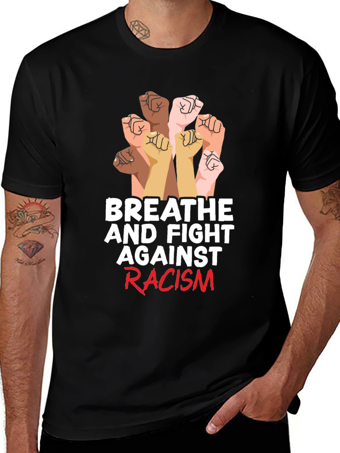 Breathe and Fight Racism Graphic Tee