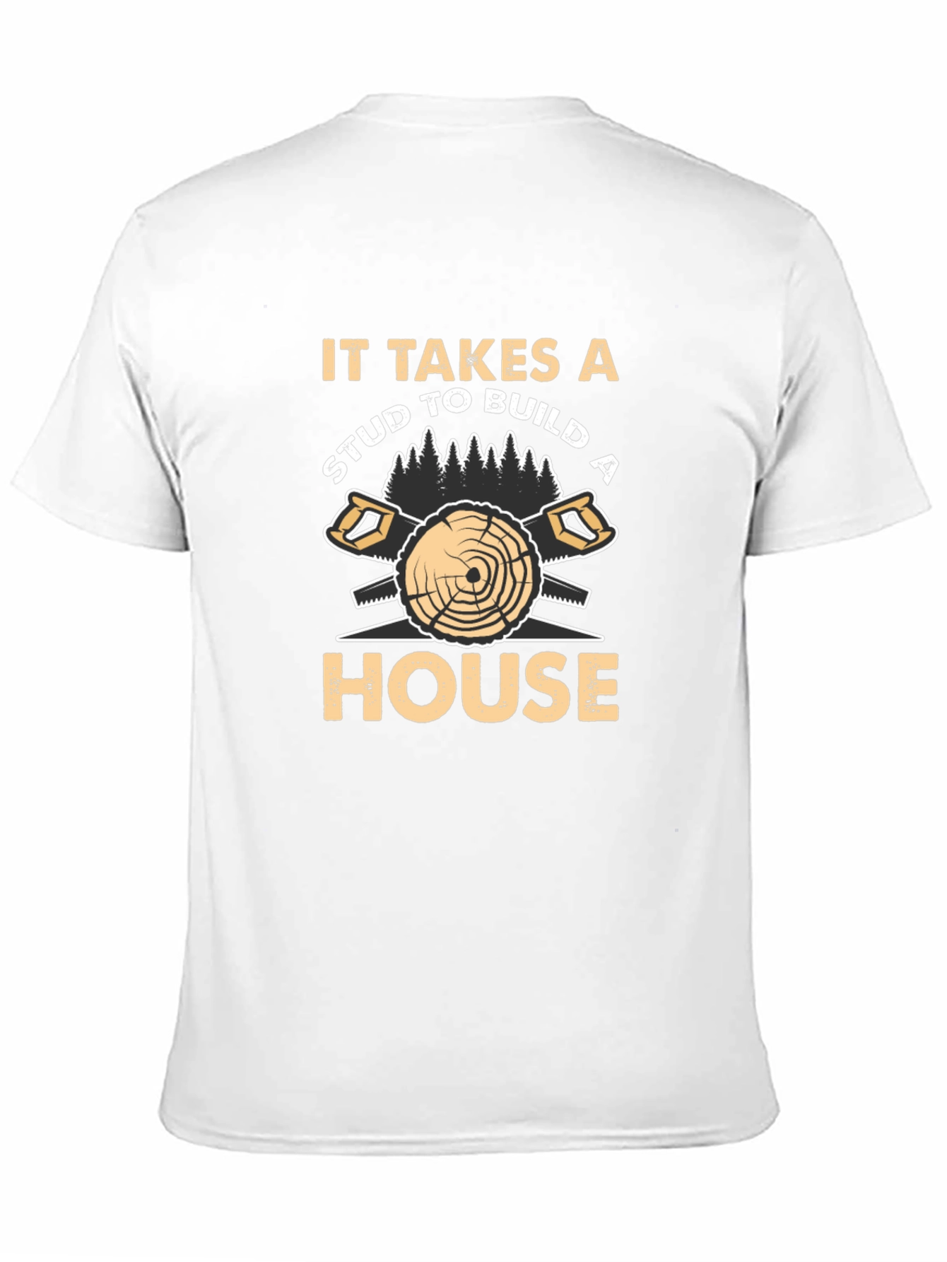 Carpenter Stud House Builder Humor Black T-Shirt
