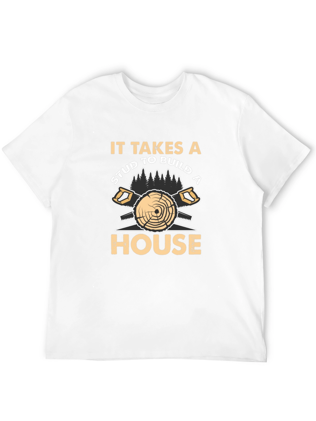 Carpenter Stud House Builder Humor Black T-Shirt