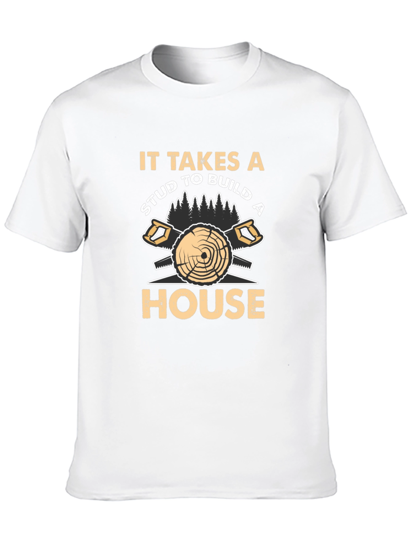 Carpenter Stud House Builder Humor Black T-Shirt