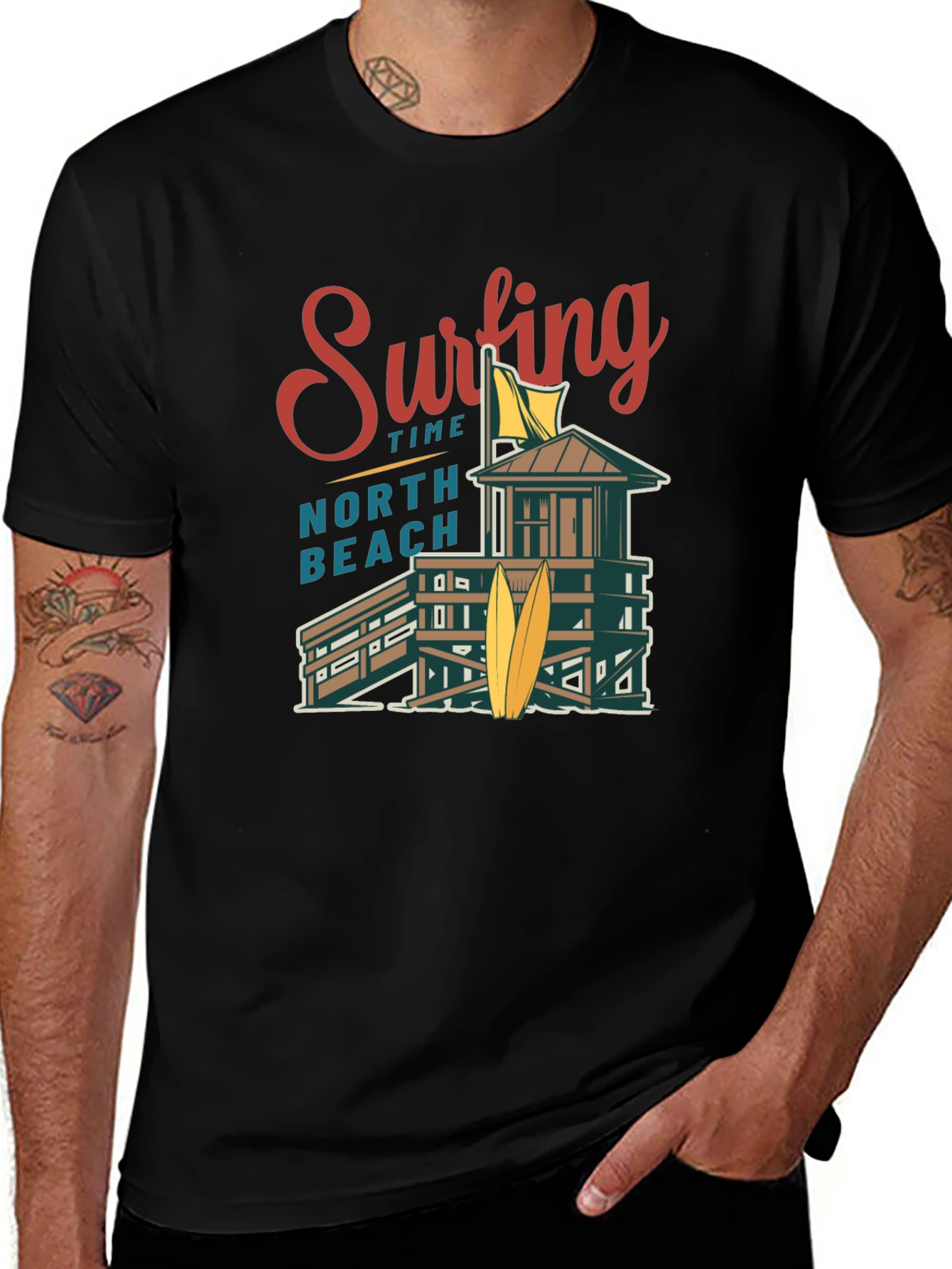 Surfing Time North Beach Graphic T-Shirt