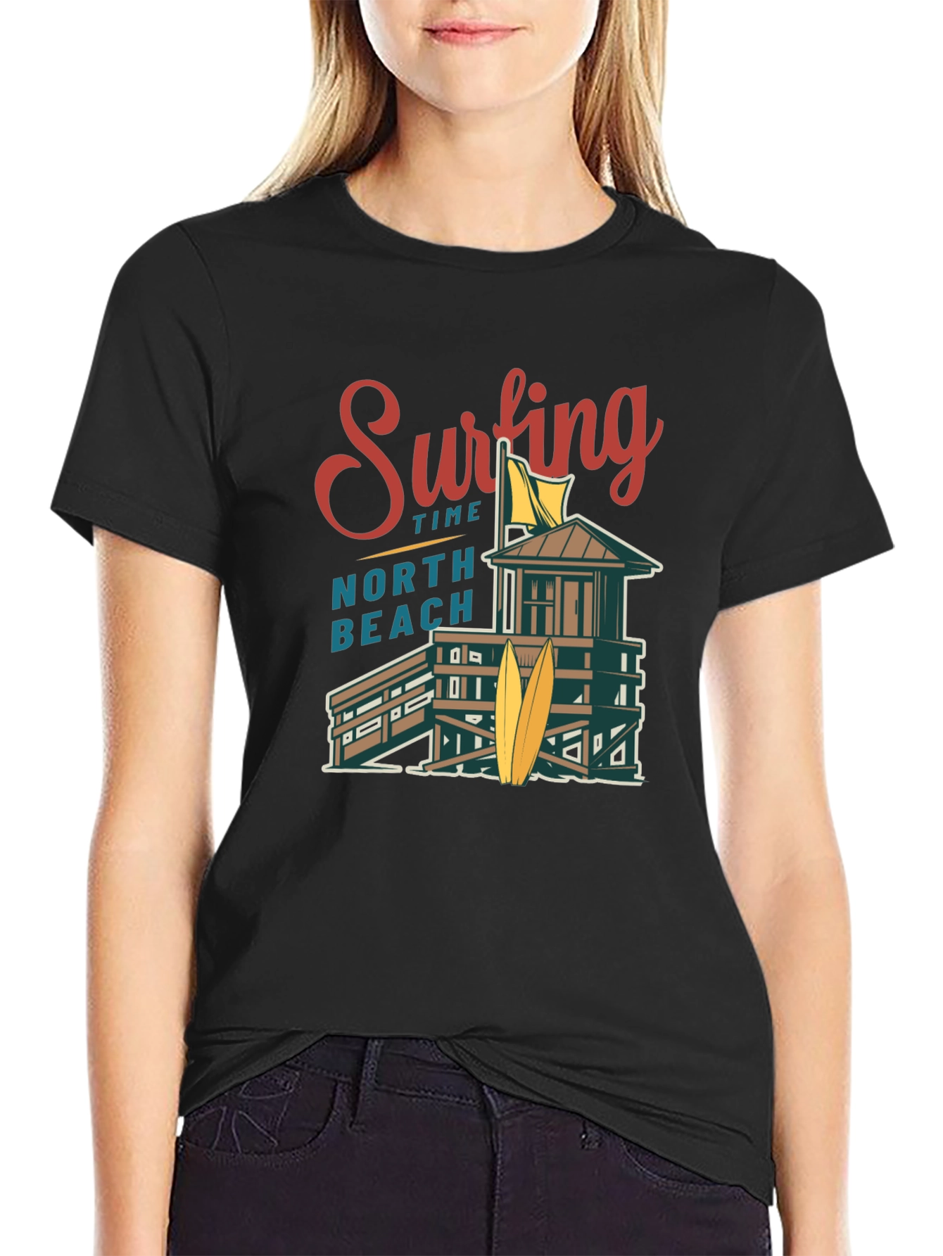 Surfing Time North Beach Graphic T-Shirt