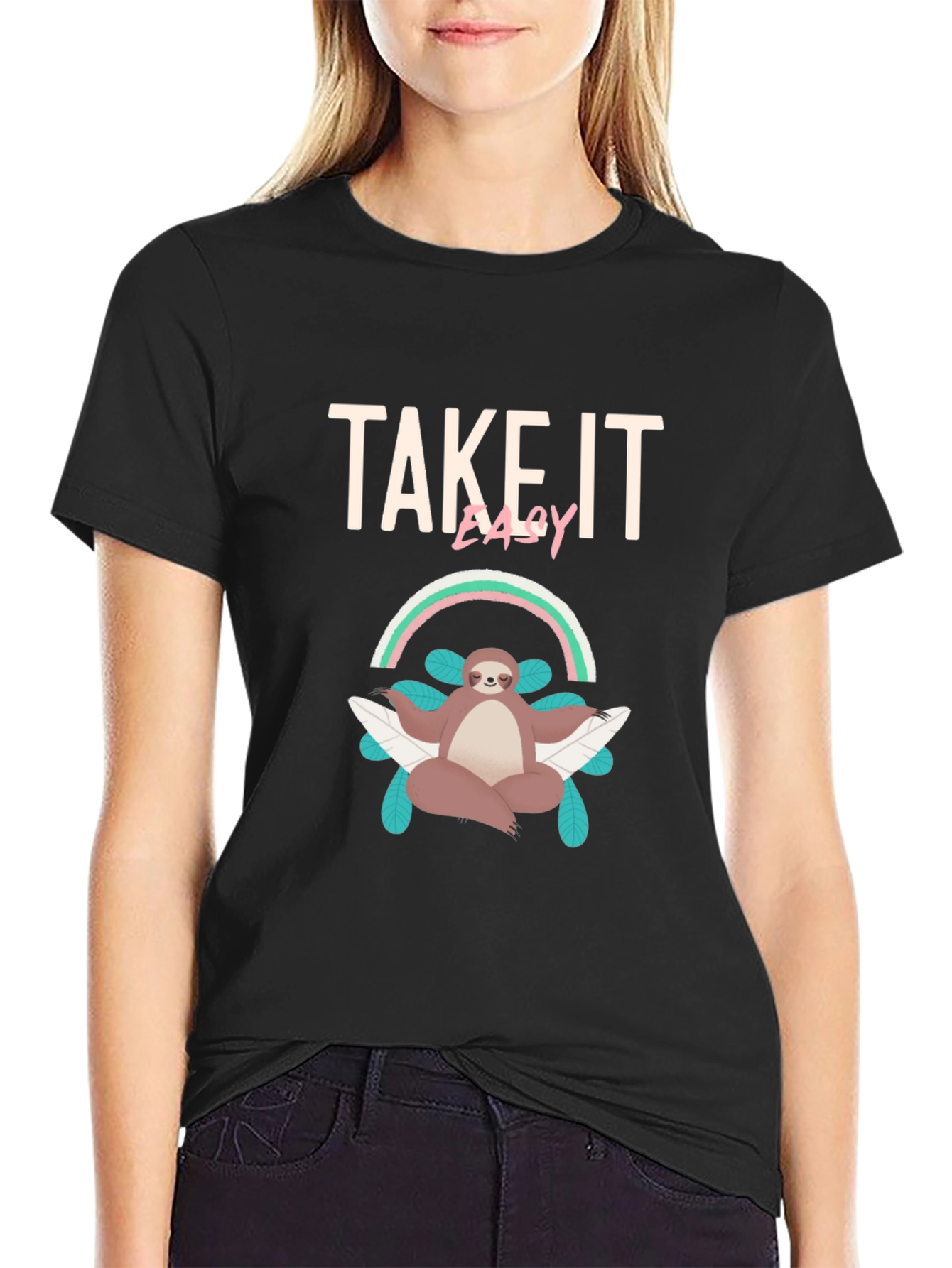 Take It Easy Sloth Meditation T-Shirt