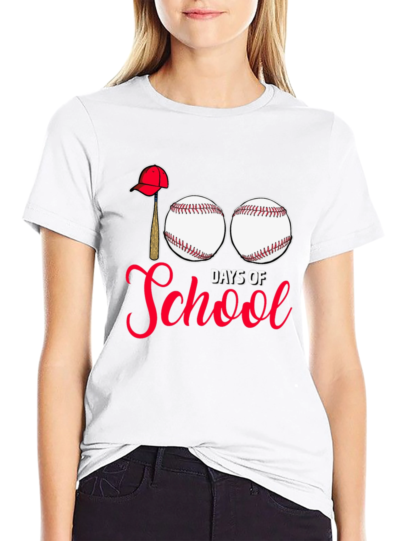 100 Days of School Baseball T-Shirt