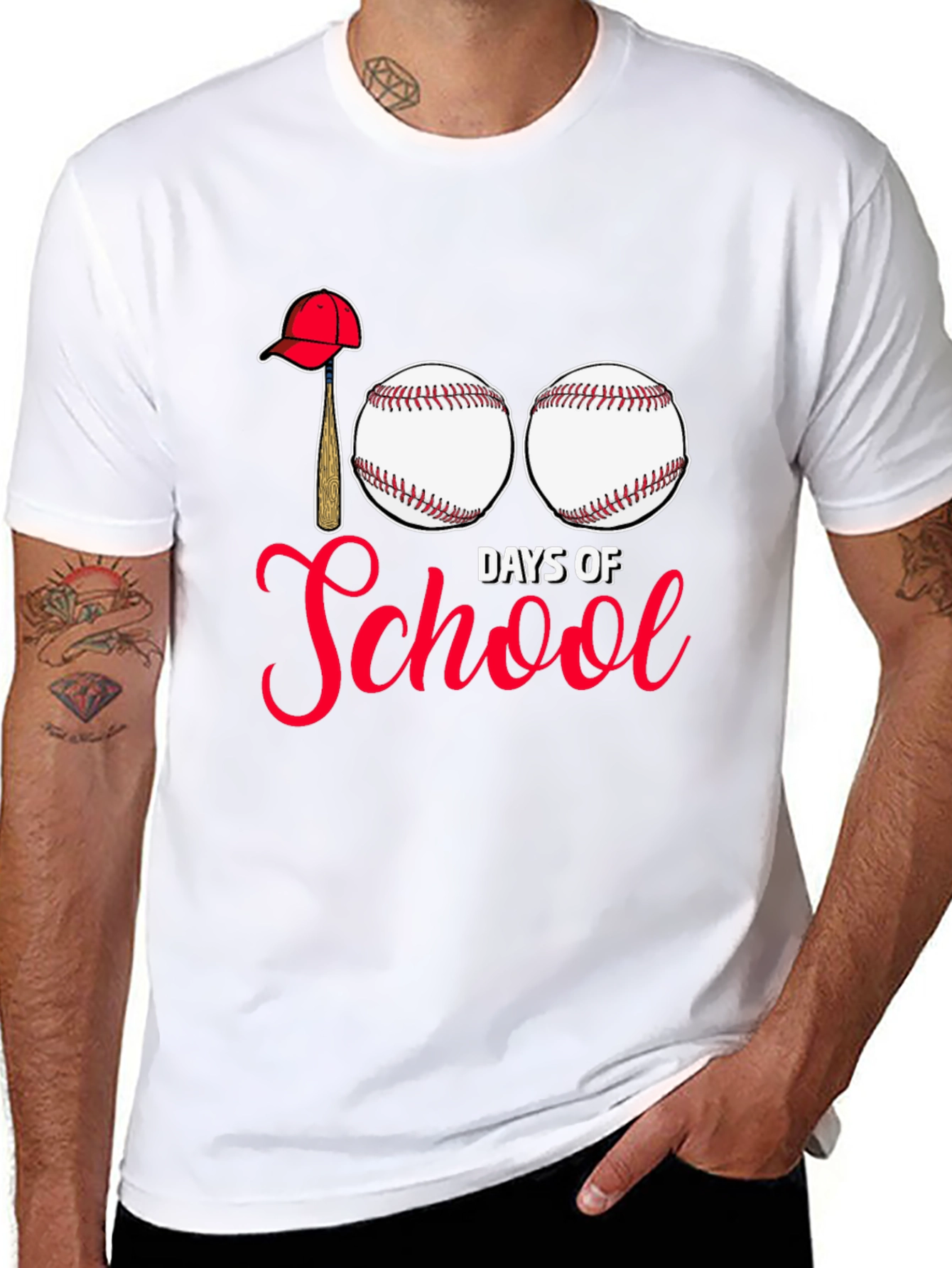100 Days of School Baseball T-Shirt