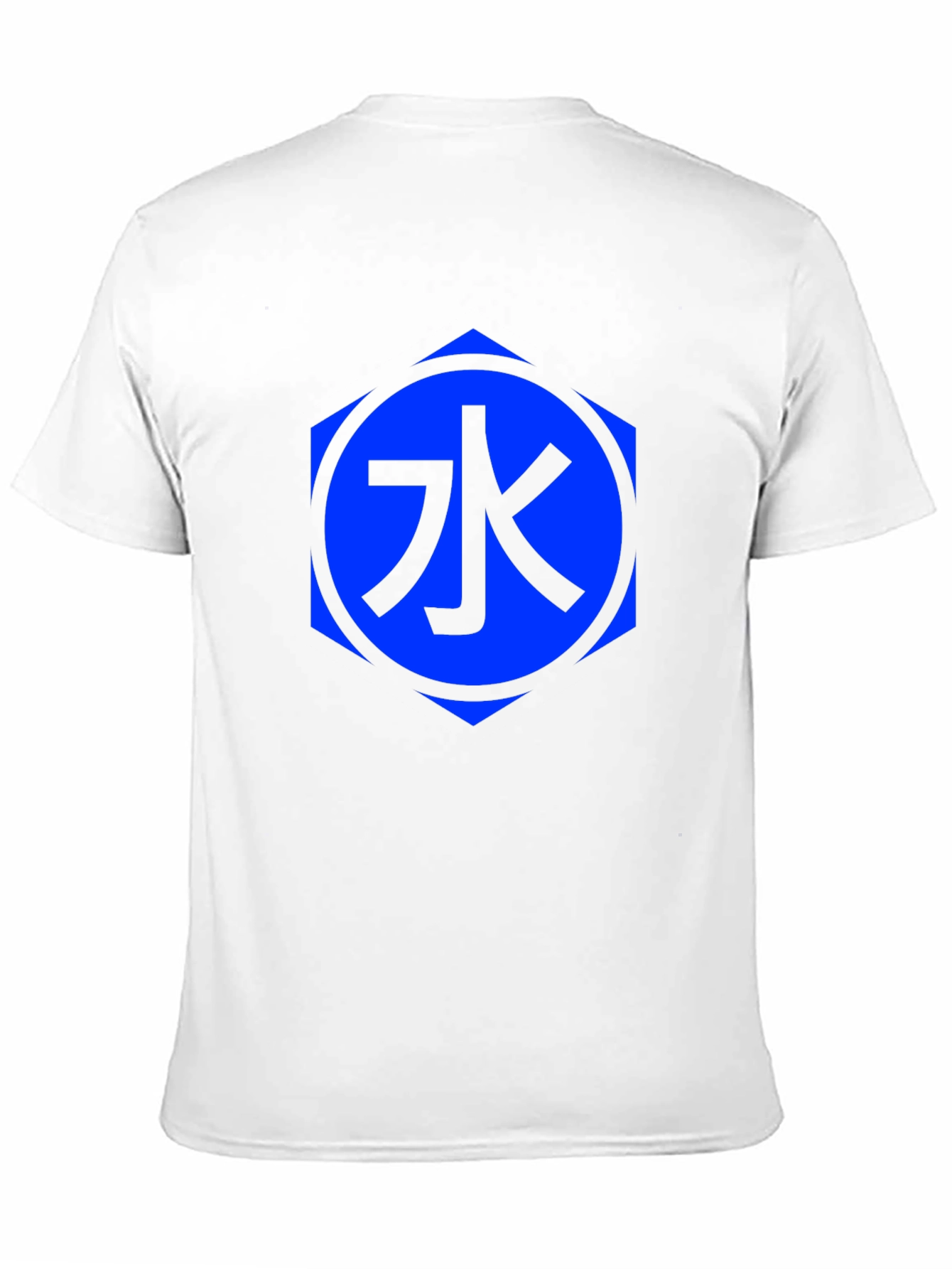 Black T-Shirt with Blue Water Kanji Design