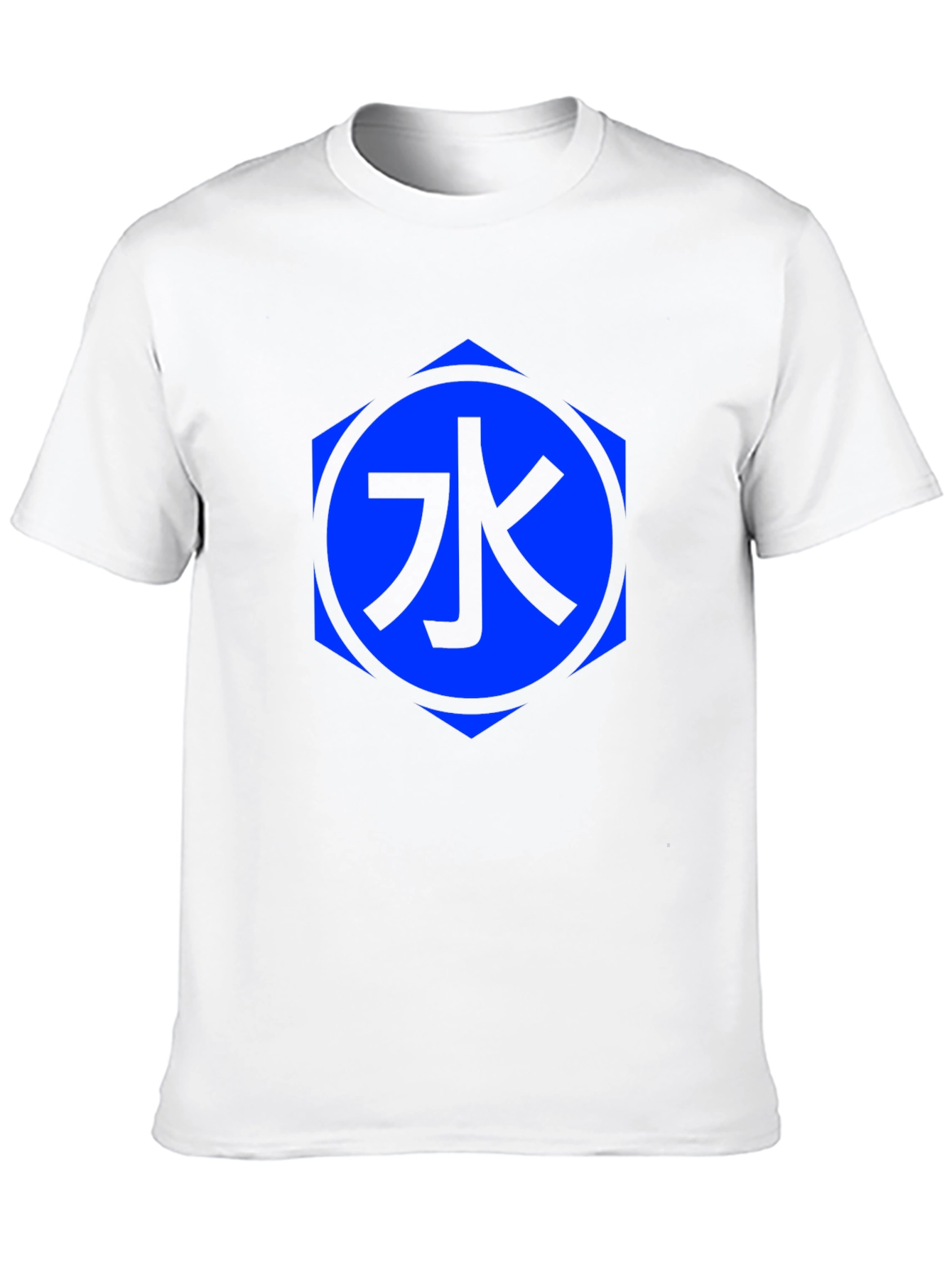 Black T-Shirt with Blue Water Kanji Design
