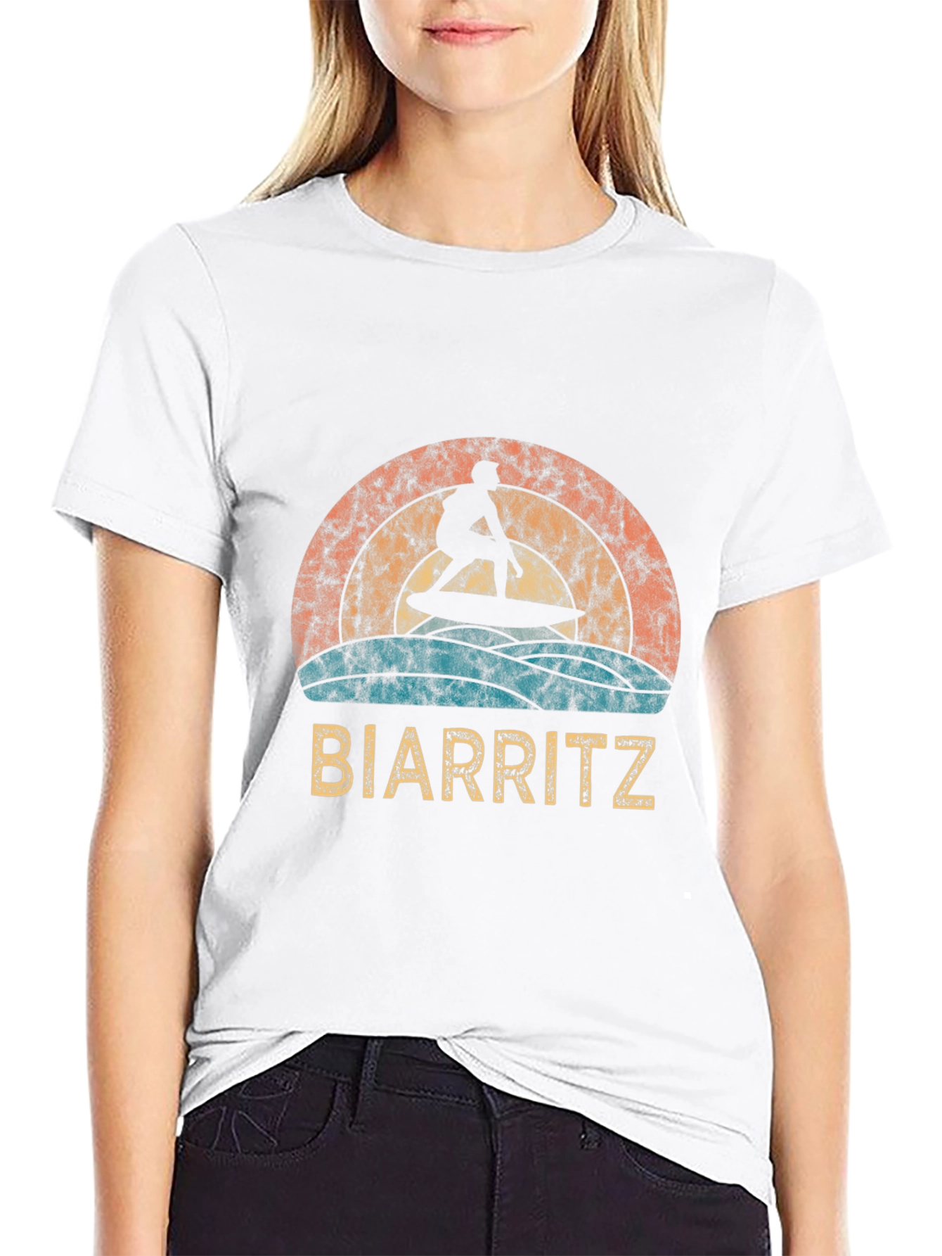 Biarritz Surfer Retro Graphic Tee