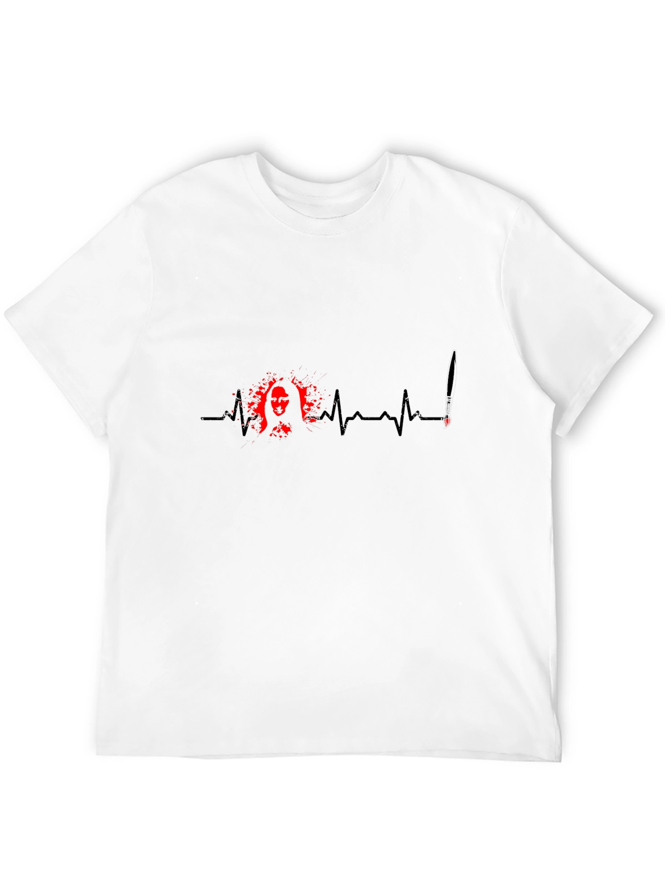 Mona Lisa Lifeline Graphic T-Shirt - Artistic Design
