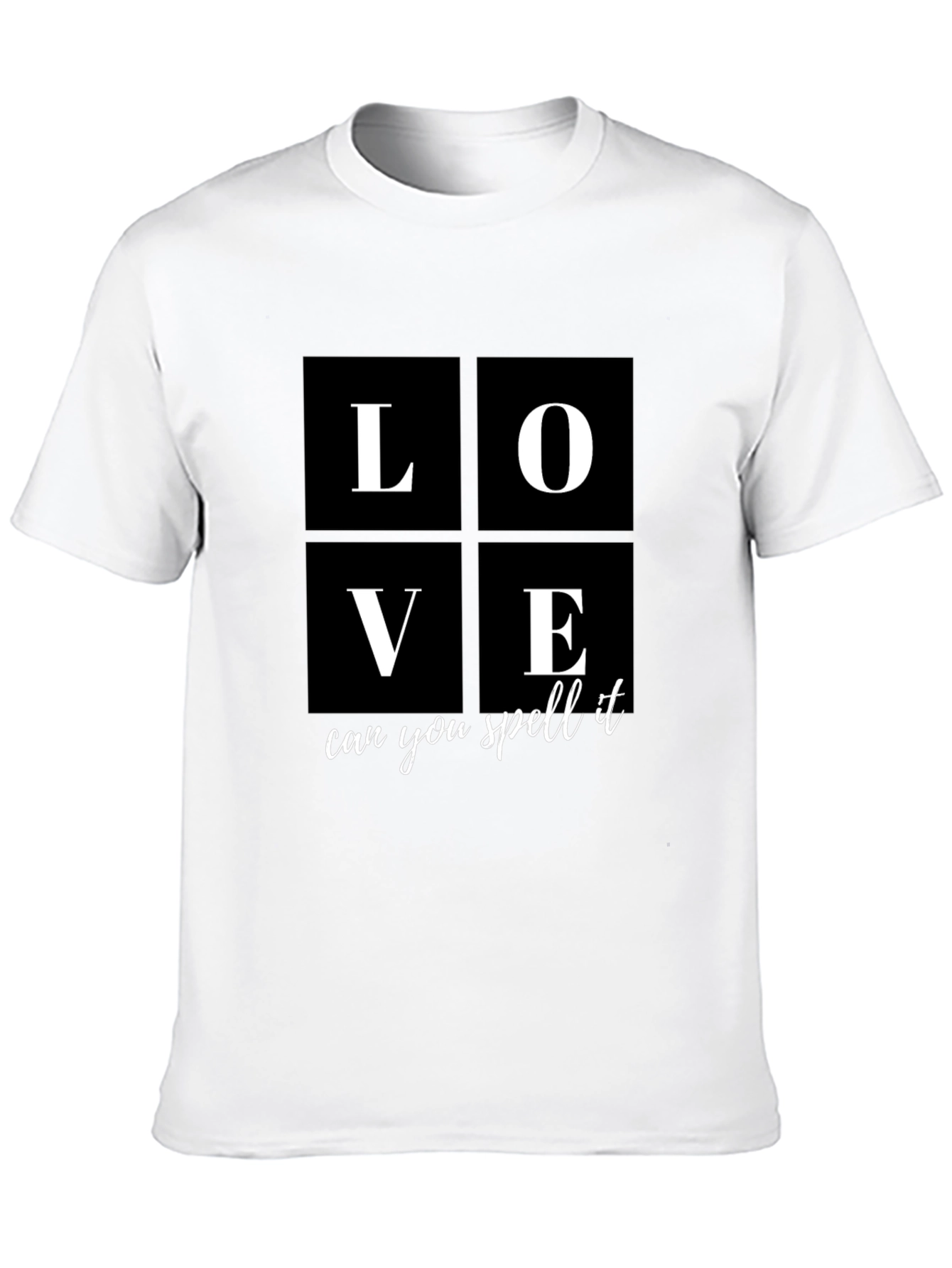 LOVE Spell It T-Shirt - Black Crew Neck Tee