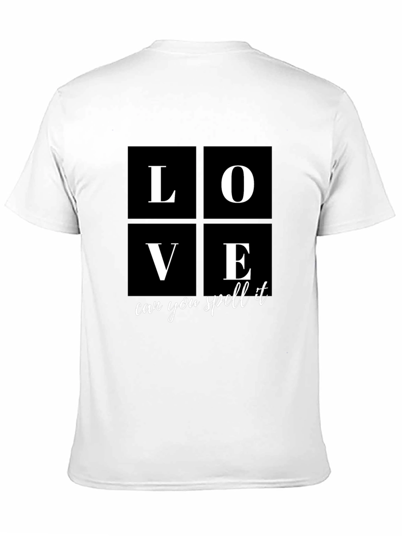 LOVE Spell It T-Shirt - Black Crew Neck Tee
