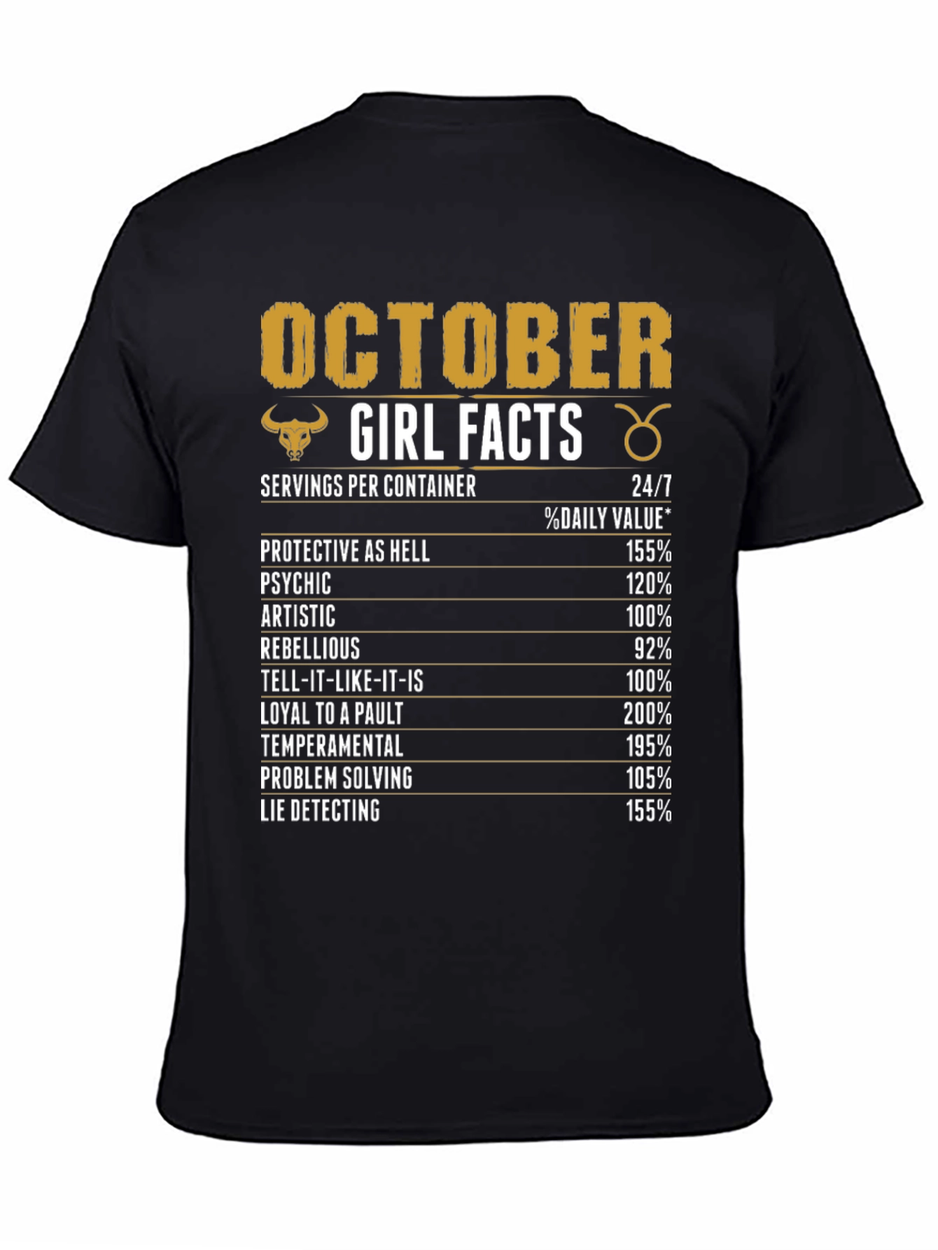 October Girl Facts Zodiac T-Shirt