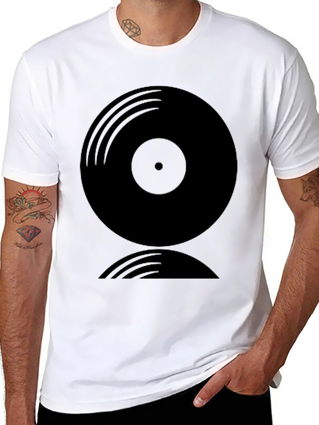 Vinyl Record Graphic Black T-Shirt