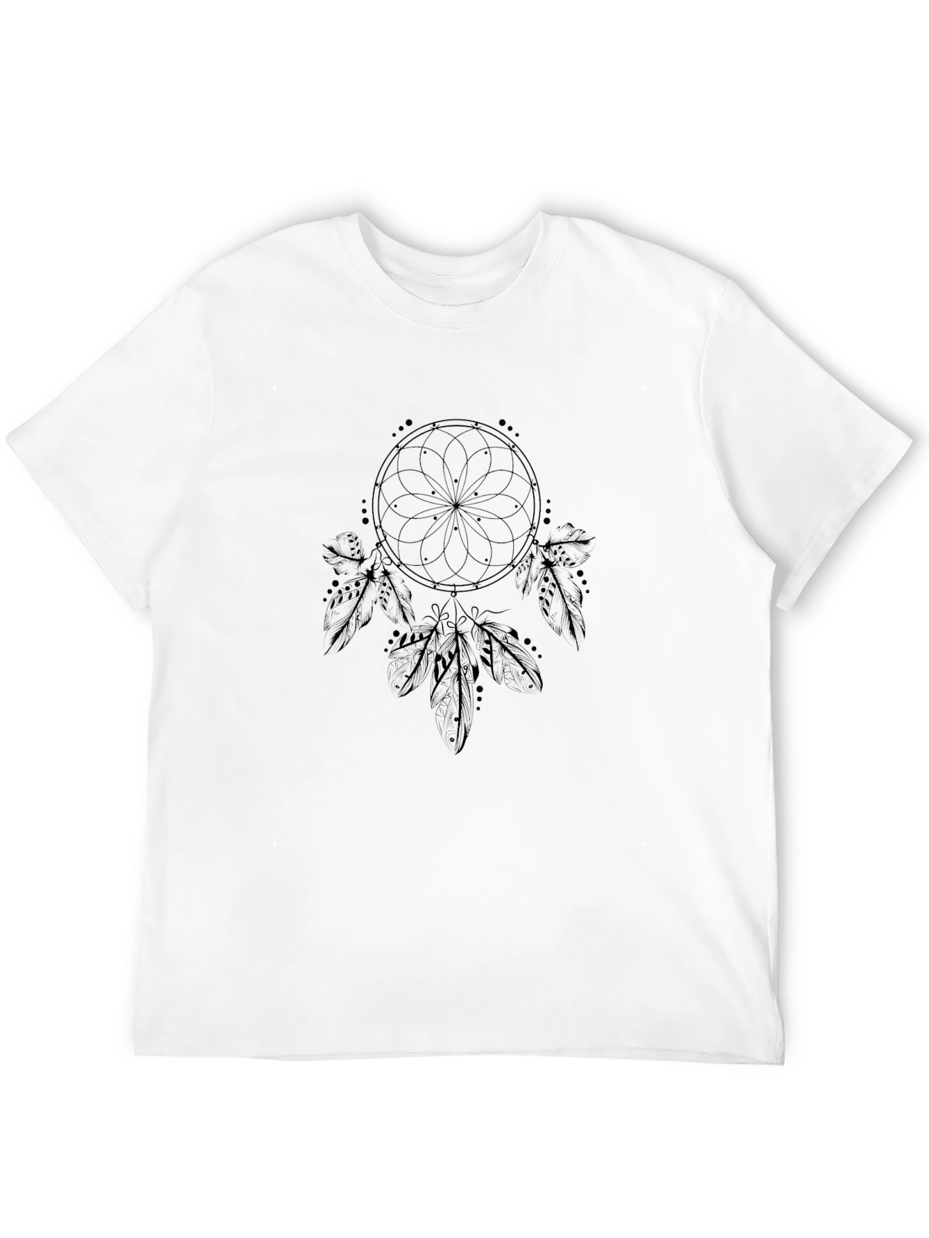 Mens Black T-Shirt - Dreamcatcher Design