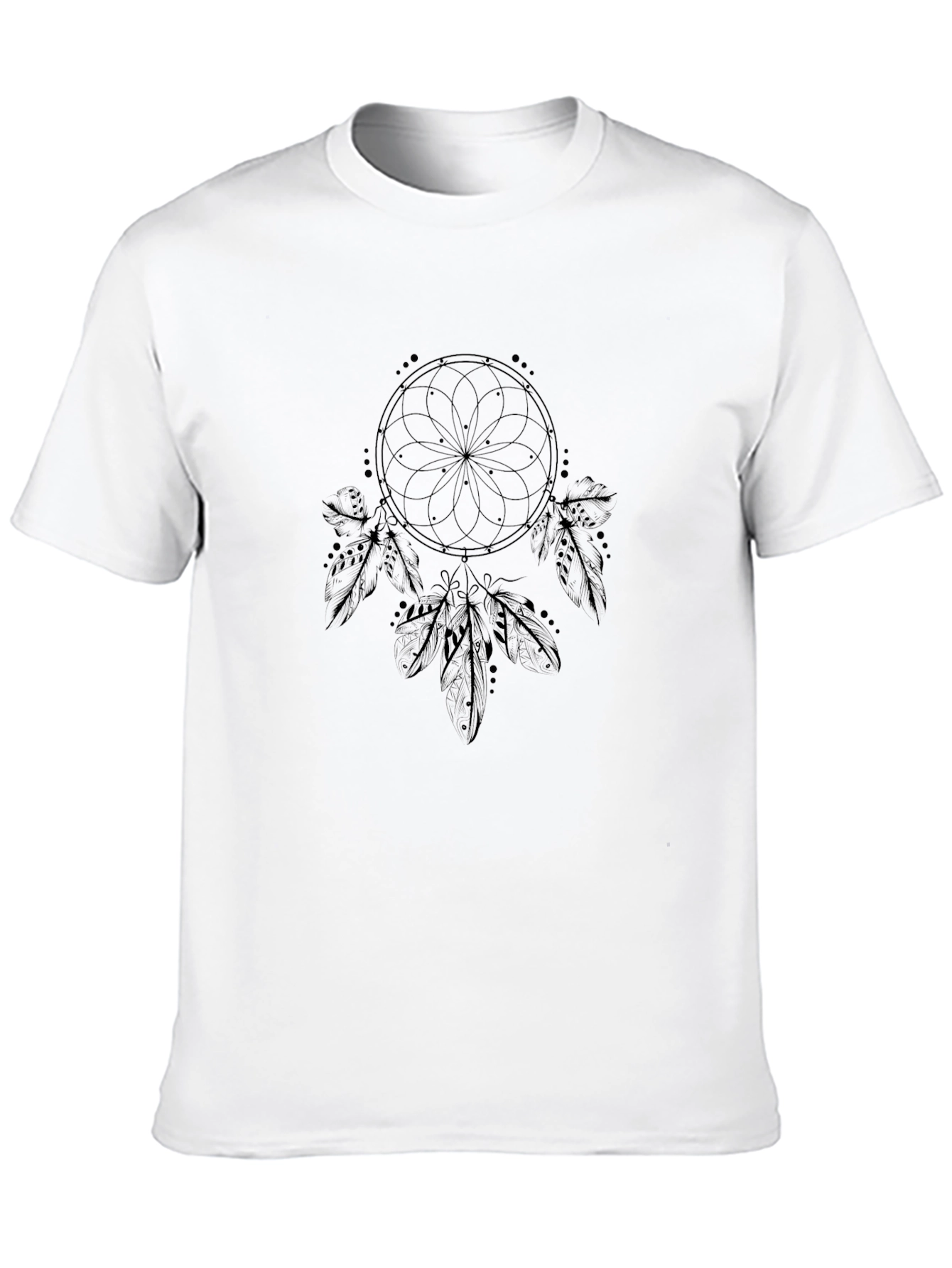 Mens Black T-Shirt - Dreamcatcher Design