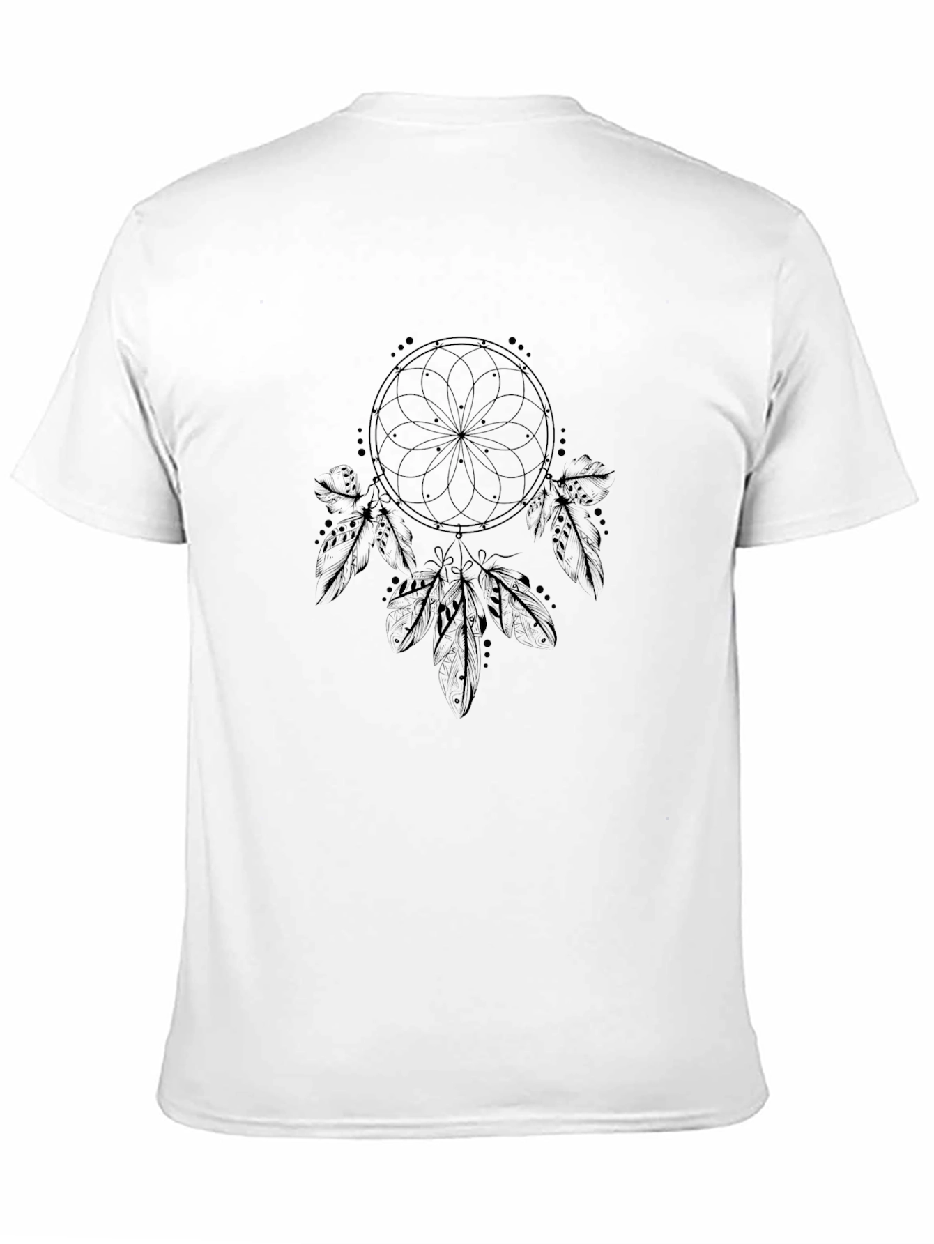 Mens Black T-Shirt - Dreamcatcher Design