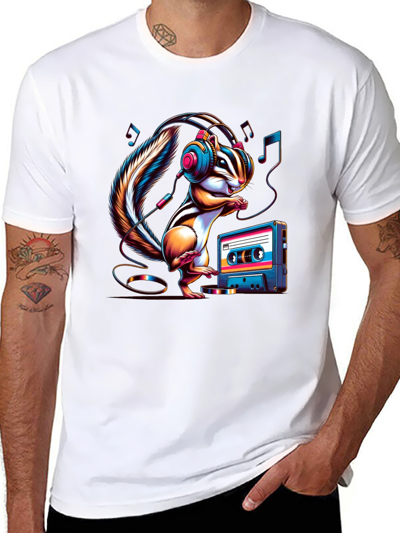 Chipmunk Beats T-Shirt - Retro Music Lover Tee