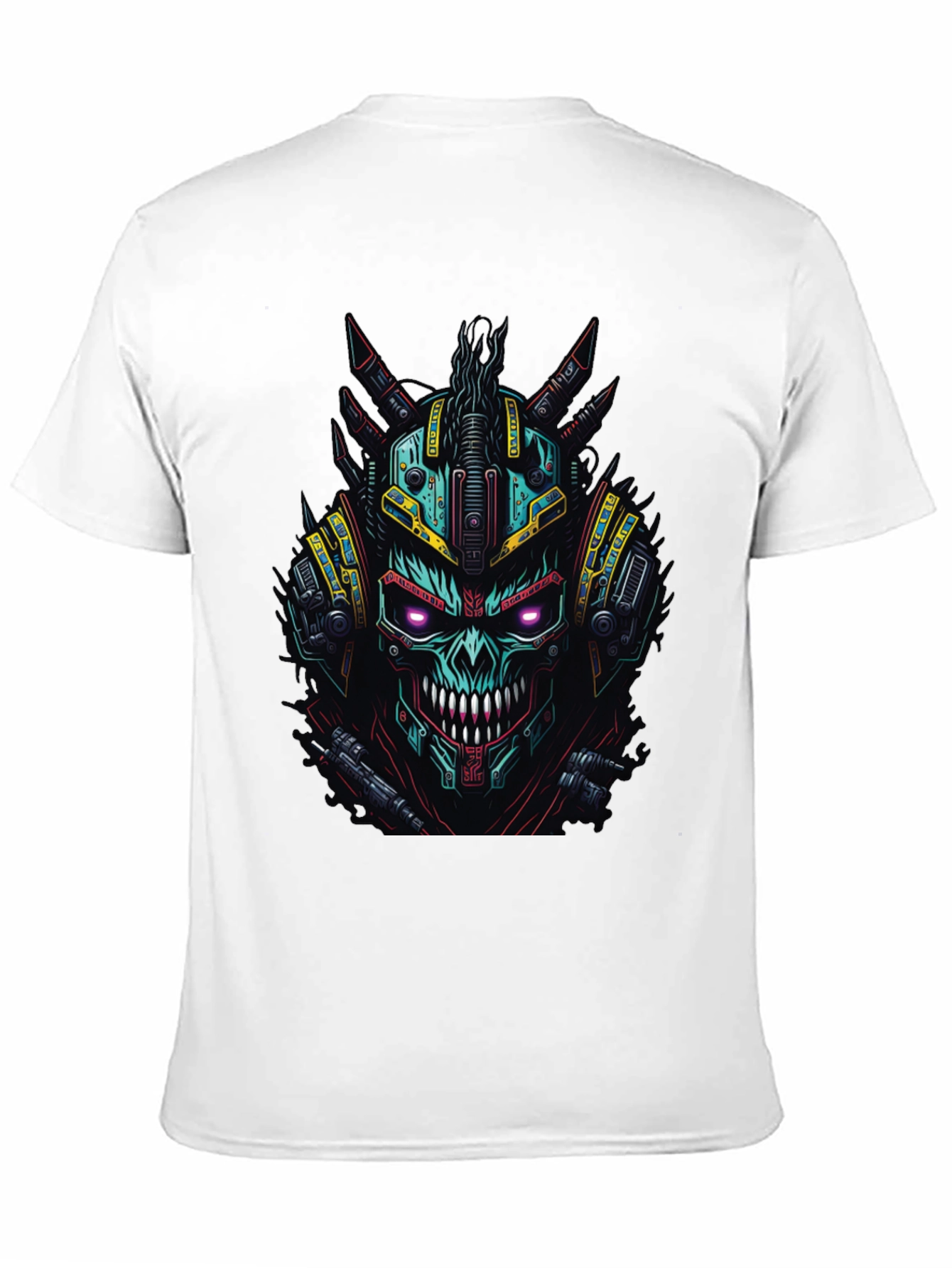 Cyberpunk Skull Graphic Tee - Black