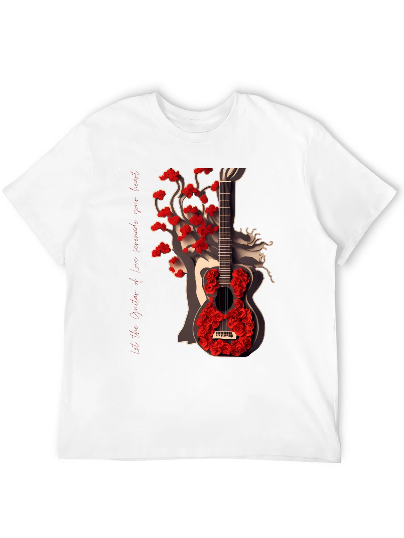 Guitar Rose Graphic Tee - Stylish Unisex T-Shirt
