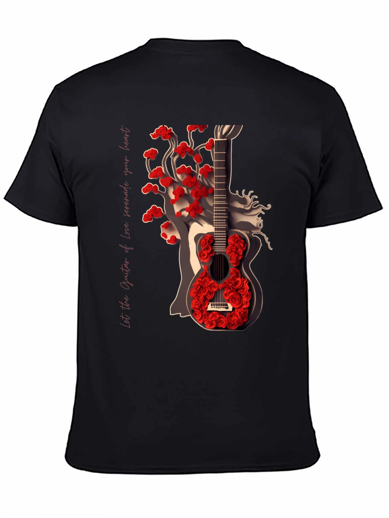 Guitar Rose Graphic Tee - Stylish Unisex T-Shirt