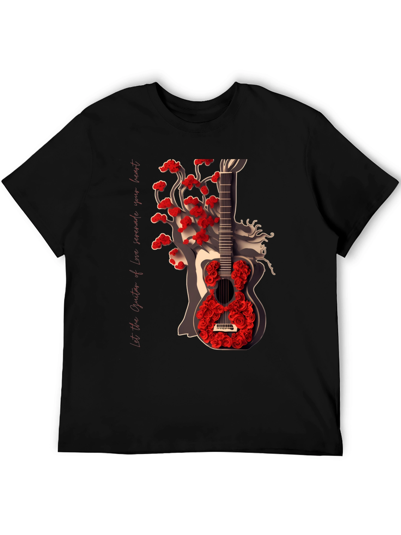 Guitar Rose Graphic Tee - Stylish Unisex T-Shirt